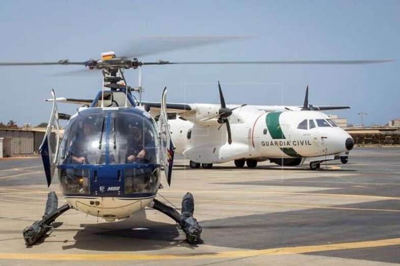 Foto de archivo del avión de la Guardia Civil asignado a la vigilancia de la inmigración en la zona del Atlántico comprendida entre Canarias y África Occidental (Foto EFE / María Rodríguez)
